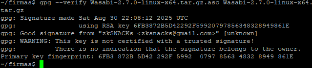 Ejemplo de validación de un software con gnupg